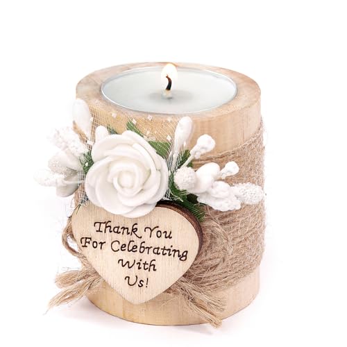 Light Brown 50 Pcs Wooden Tealight Candle Holders Wedding Party Favors