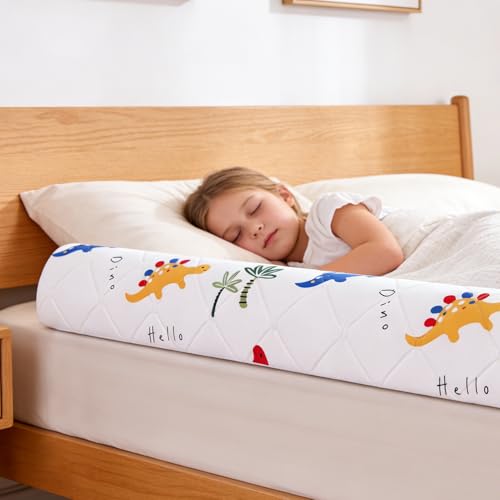 Ceekliybear 2-Pack Dinosaur Toddler Foam Bed Bumpers, Non-Slip Bed Rails for Twin Queen King, 52"x7"x5"