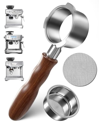 54mm Bottomless Portafilter for Breville Barista Express Pro Touch - Walnut Handle