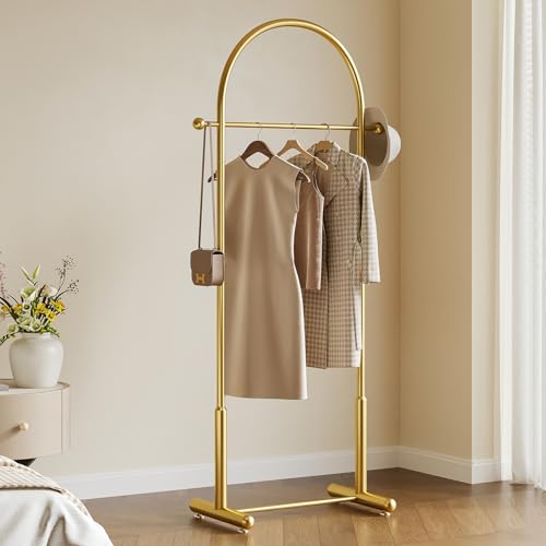 Gold Modern Arch Clothing Rack - Freestanding Heavy Duty Garment Holder