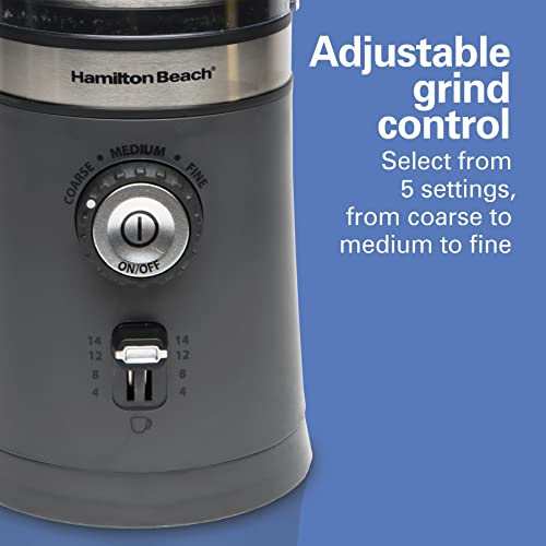 Hamilton Beach Electric Coffee Grinder 14-Cup Capacity, Adjustable Settings