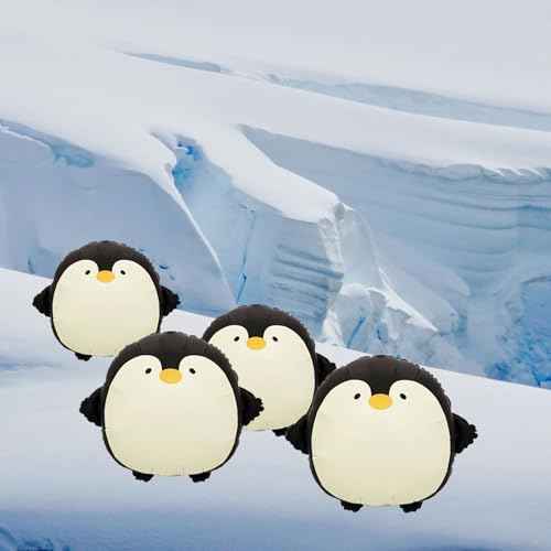 Cute Penguin Balloon 21" Pack of 4 Cartoon Penguin Birthday Party Decorations Arctic Polar Animal Winter Animals for Boys and Girls Party Decorations Baby Shower