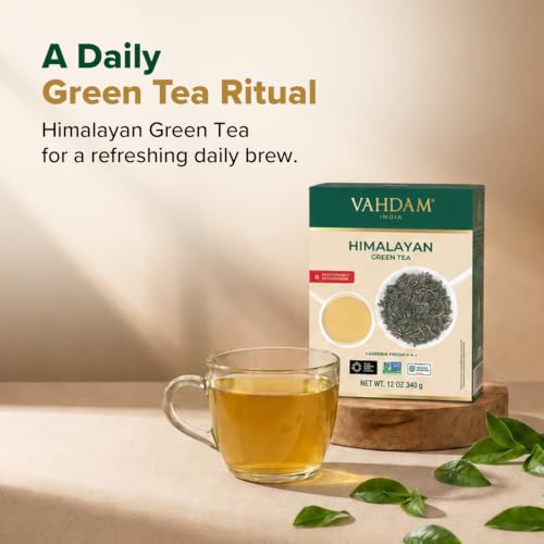 VAHDAM Himalayan Green Tea Loose Leaf 12oz - 170+ Cups, Long Leaf, Premium Himalayan Green Tea
