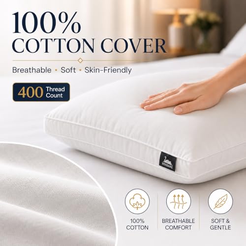 King Goose Down & Feather Pillow Set of 2 - Luxury Hotel-Grade Support