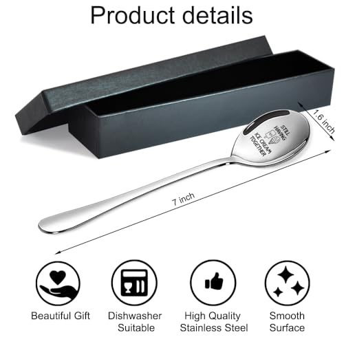 Still Having Ice Cream Together Engraved Spoon - Stainless Steel Dessert & Coffee Spoon