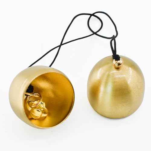 MrMrKura 4pcs Hanging Bells, Small Decorative Bells Jingle Bells for Christmas Wind Chimes Fengshui Bell for Good Luck Wealth Home Pendant for Home Garden Decor