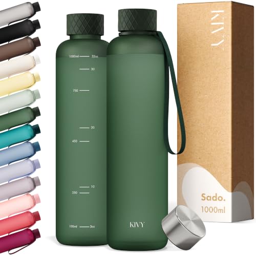 Dark Green 32oz Slim Water Bottle - Tritan, BPA-Free, Shatterproof, Dishwasher Safe