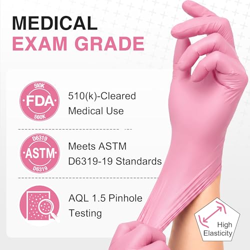 Schneider Nitrile Exam Gloves Medium 1000 Pairs Powder & Latex Free Pink