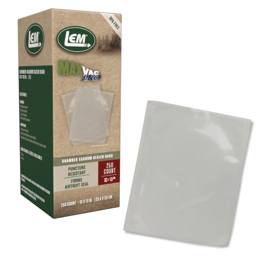 LEM MaxVac Pro Chamber Vacuum Sealer Bags 10x13 Inches - 250 Count