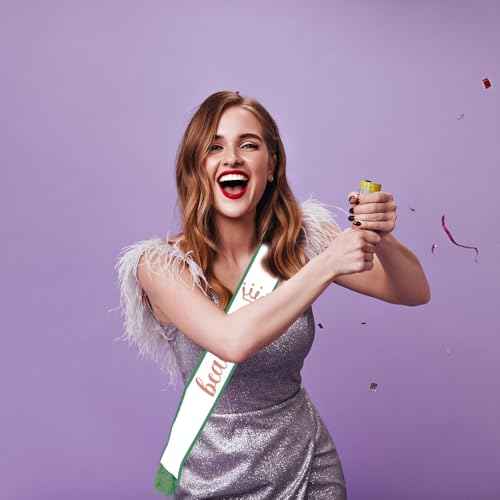 Birthday Sash for Men White Sash with Green Tassels Plain Sash Bridal Sash Party Decorations Birthday Princess Sash Sweet 16 Sash Prom King Sash for Beauty Pageant, Christmas Make Your Own Sahes