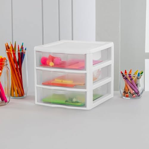 Sterilite 6-Pack Small Clearview Plastic Drawer Organizers for Desk, Office, Home