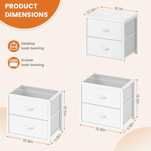 Stackable Storage Drawers Set - Closet Organizer for Clothes, Under Bed, Living Room