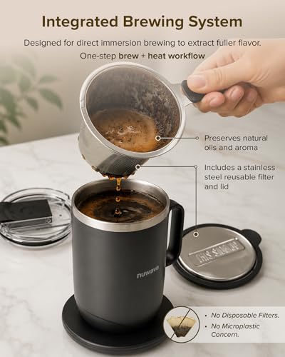 Rechargeable Heated Coffee Mug 16oz with Temperature Control & LED Display