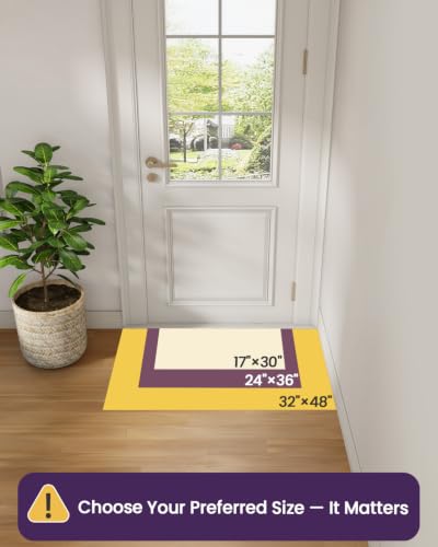 DEXI Beige Indoor Door Mat 24x36 - Ultra Thin Non Slip Entrance Rug