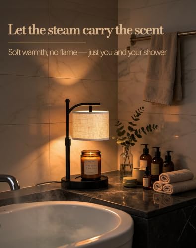 Adjustable Candle Warmer Lamp with Timer, Dimmer & 2 Bulbs – No Flame, Soft Light