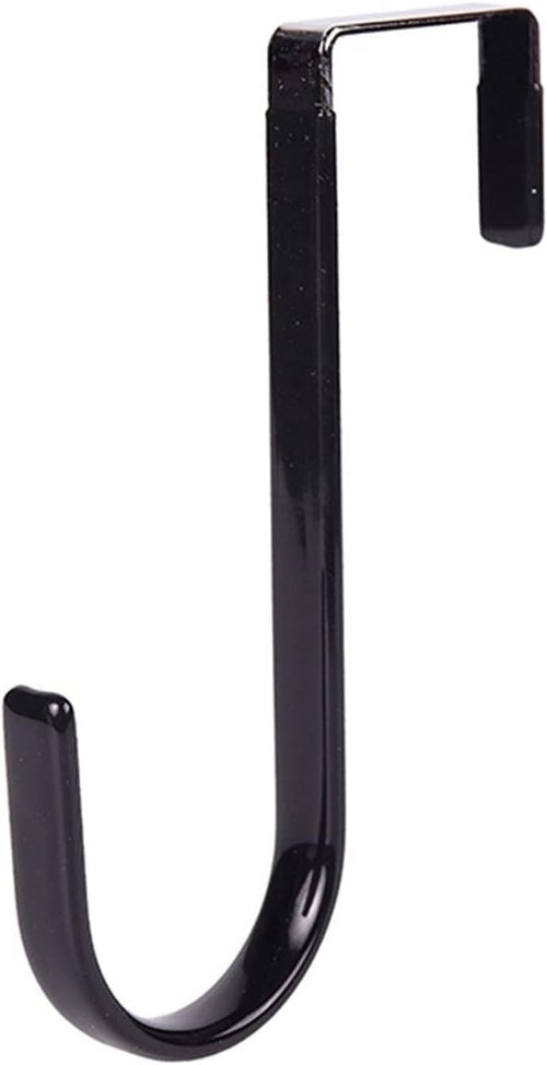 Czhotg Black Wreath Hanger - Strong Bearing Fall Wreath Christmas Halloween Decorations Carbon Steel Wreath Door Hook 5" Height Wreath Hangers, Front Door Metal Over The Door Single Hook, Home Décor