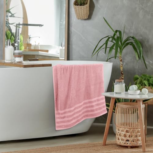 Dusty Pink Bath Towels 4 Pack 30x60 Inches - Premium Cotton XL Set