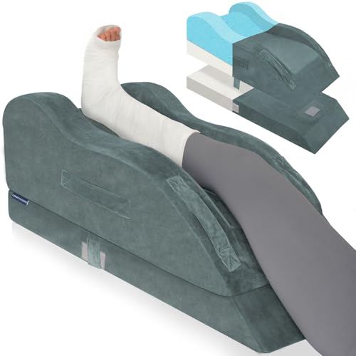 KingPavonini Leg Elevation Pillow for After Surgery, Single Leg, Grey