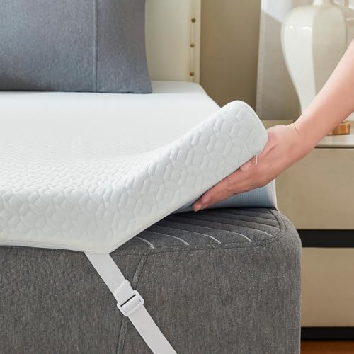 Queen Size Cooling Gel Memory Foam Mattress Topper - 3 Inch Support & Breathable Cover