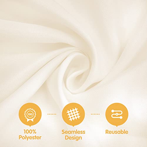BRILLMAX 6 Pack Ivory Tablecloths 90x132 Inch for 6ft Rectangle Tables
