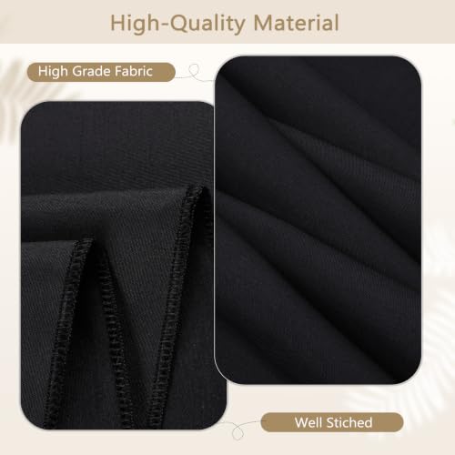CKIKU 120 Inch Black Round Tablecloths - 12 Pack for 48-96 Inch Tables
