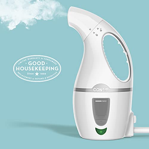 Conair Handheld Travel Garment Steamer All White 1100W for Clothes & Home