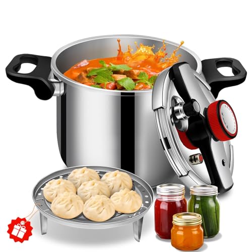 Hestroney 12.7 Quart Commercial Stainless Steel Pressure Canner Pot - Large Capacity