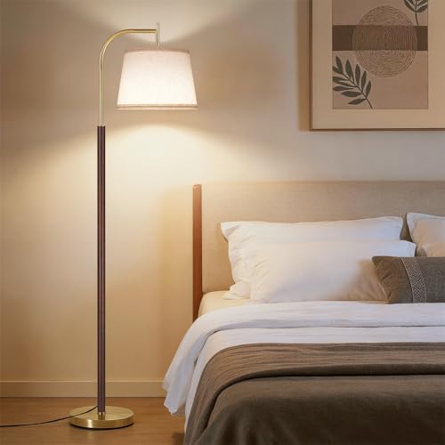 SUNMORY Walnut Wood Floor Lamp - Mid Century Modern Standing Lamp for Living Room