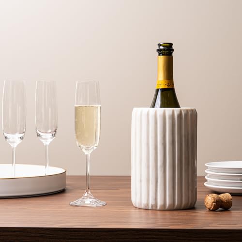 Marble Wine & Champagne Cooler Bucket - Elegant Chiller & Bottle Holder