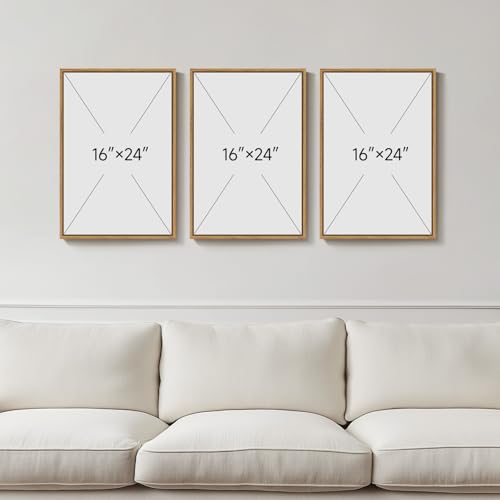 Framed Lake Landscape Wall Art Set - 16x24 Inch Triptych for Living Room & Bedroom - Green & Beige Variation of THIS listing