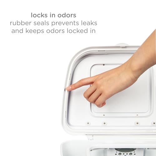 Ubbi Adult Diaper Pail White 13-Gallon Stainless Steel Incontinence Disposal Bin