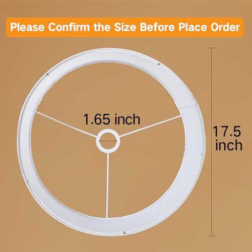 OUTON Beige Large Drum Lamp Shade - 17.5" Top & Bottom, 10" High, Linen, Replacement for Floor & Table Lamps, Easy Assembly