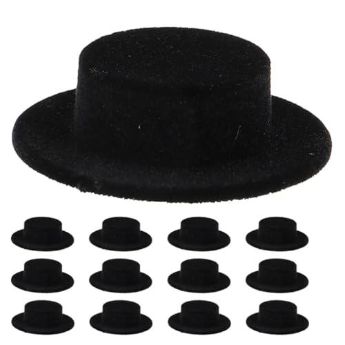 Miniature Hats for DIY Crafts and Holiday Decoration 15Pcs Soft Resin Black Hats for Halloween and Christmas Parties