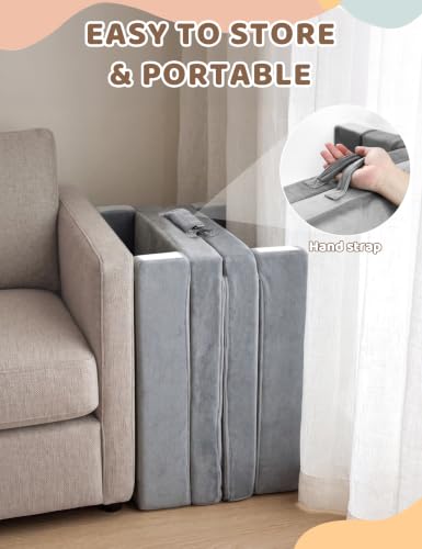 Dessports Grey 54-Inch Portable Foldable Toddler Travel Bed for Kids
