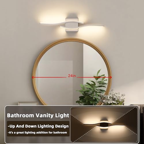Brushed Nickel Bathroom Vanity Light Bar - 23 Inch Dimmable Modern Mirror Lighting with 5CCT