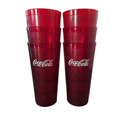 24oz Red Plastic Tumbler with Coca-Cola Logo - Restaurant & Party Drinkware