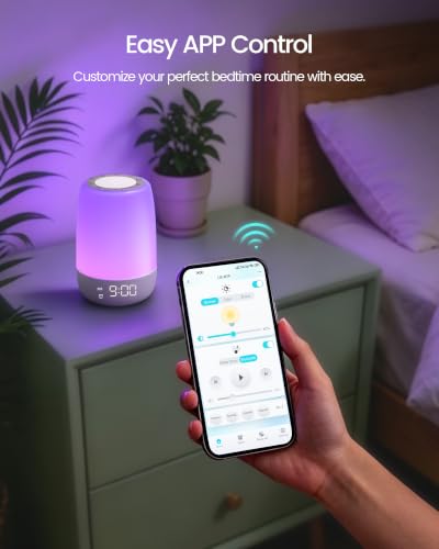 White Noise Sound Machine for Sleep with 45 Relaxing Sounds & Adjustable Light