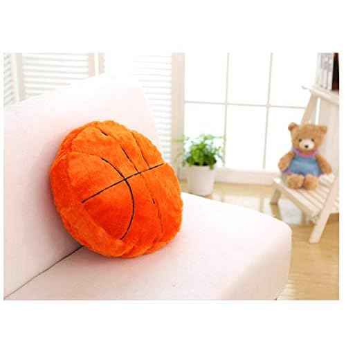 18'Basketball Plush Pillow Fluffy Durable Stuffed Football Throw Pillow Ball Sports,Ball Pillow Soft Durable Sports Toy Sofa Room Decoration Soft Sports Toy Gift (Orange)
