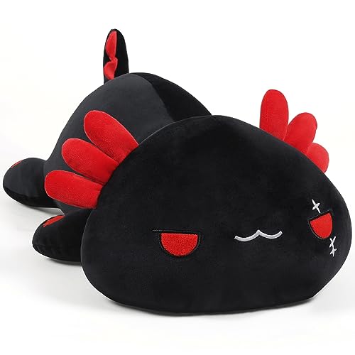 Cute Black Axolotl Plush Pillow Toy - Soft Stuffed Animal, Kawaii Plushie, 30CM/11.8Inch