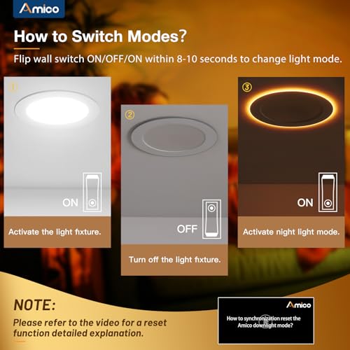 12 Pack 4 Inch LED Recessed Lights with Night Light - 5 CCT, 700LM, White