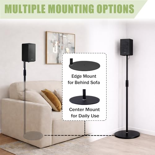 Adjustable Speaker Stands Pair for Surround Sound - 29.5 to 55.9 Inches, Supports 17 lbs