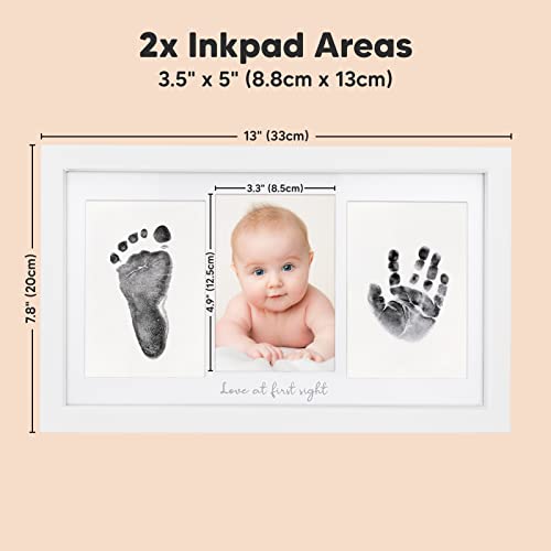 KeaBabies Inkless Baby Handprint & Footprint Kit - Alpine White, Newborn Keepsake