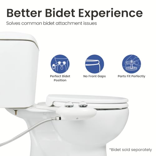 Elongated Slow Close Toilet Seat - Comfort Fit, White, Easy Install