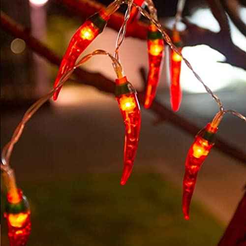 Red Chili String Lights,10ft 20 LED Chili String Lights Battery Operated Fairy Lights for Wedding, Chinese New Year,Spring Festival,Party Decoration,Christmas