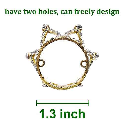 Mini Infant Crown Baby Princess Tiara Cake Topper Crystal Rhinestone Small Gold Cupcake Crown for Newborn Photo Prop Royal Prince Themed Birthday Wedding Christmas Party Decorations