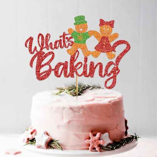 Gingerbread Christmas He or She Cake Topper Christmas Gender Reveal Decorations Gingerbread Gender Reveal Decorations Gingerbread Cake Toppers