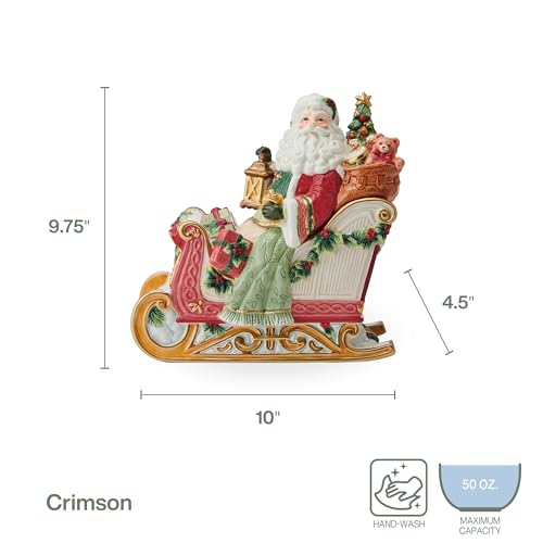 Fitz and Floyd Santa Ceramic Cookie Jar Christmas Treat Storage Decor