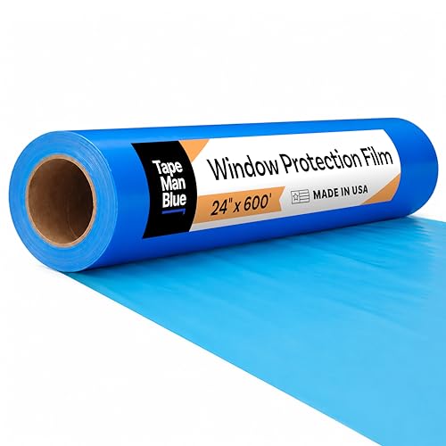TapeManBlue Window Protection Film, 24 inch x 600 feet, Made in The