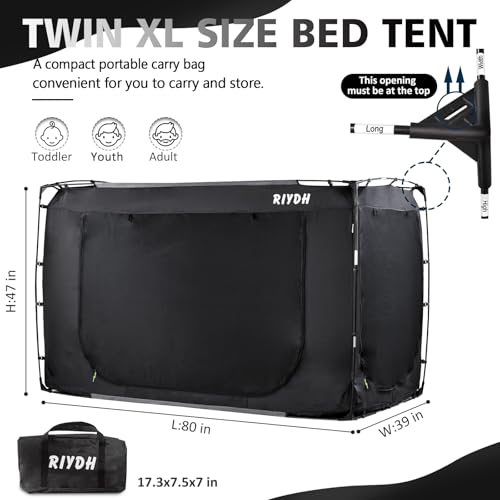 Bed Tent Canopy for Adults & Kids Twin XL Black - Bed Canopy Tent