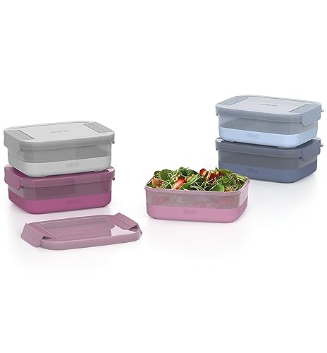 Ello 3.7 Cup Plastic Meal Prep Containers 5 Pack Elderberry Variation